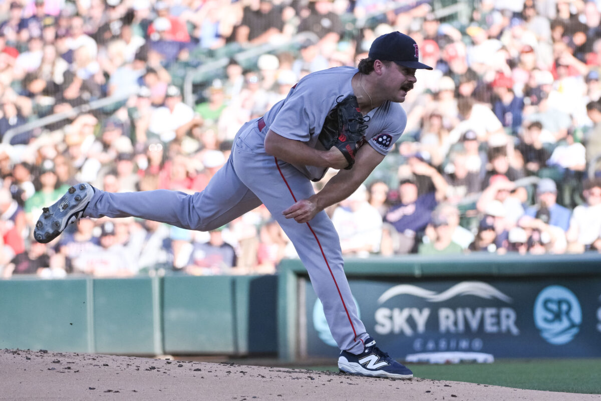 Jul 27, 2026; West Sacramento, California, USA; Boston Red Sox pitcher Payton Tolle (70) throws a pitch against the Athletics during the first inning at Sutter Health Park. Mandatory Credit: Ed Szczepanski-Imagn Images