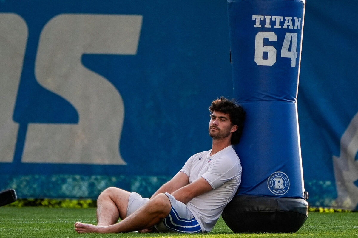 Detroit Lions quarterback Luke Altmyer (2) after practice during training camp at Meijer Performance Center in Allen Park on Monday August 17, 2026.