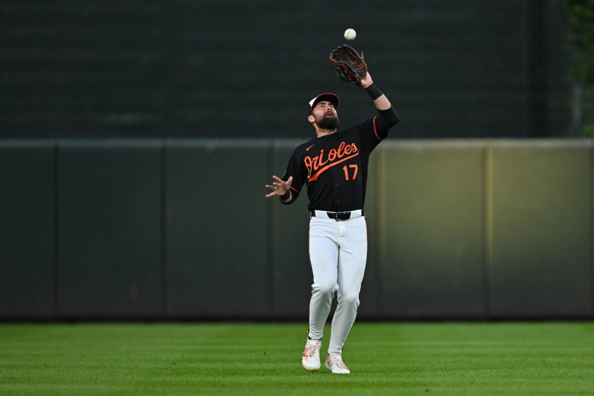 Aug 20, 2026; Baltimore, Maryland, USA;  Baltimore Orioles outfielder Colton Cowser (17) catches a fly ball in center field during the second inning against the New York Yankees at Oriole Park at Camden Yards. Mandatory Credit: Jamie Sabau-Imagn Images