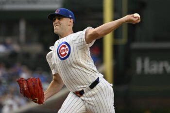 Sep 1, 2026; Chicago, Illinois, USA;  Chicago Cubs pitcher Matthew Boyd (16) delivers the ball during the first inning against the Milwaukee Brewers at Wrigley Field.  Mandatory Credit: Matt Marton-Imagn Images