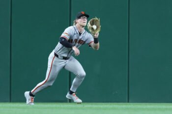 Sep 1, 2026; Pittsburgh, Pennsylvania, USA;  San Francisco Giants center fielder Jonah Cox (53) makes a catch for an out against Pittsburgh Pirates left fielder Bryan Reynolds (not pictured) during the ninth inning at PNC Park.  Mandatory Credit: Charles LeClaire-Imagn Images