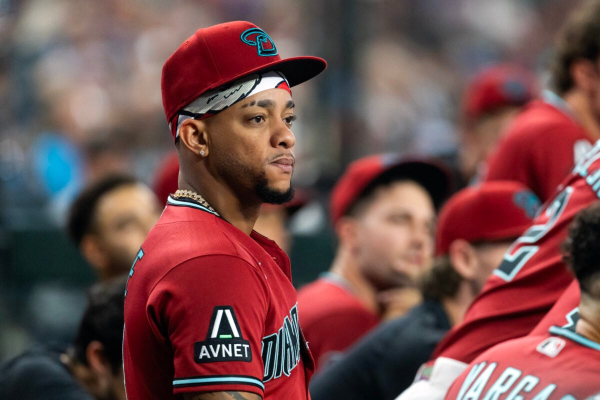 Sep 2, 2026; Phoenix, Arizona, USA; Arizona Diamondbacks second baseman Ketel Marte against the Philadelphia Phillies at Chase Field. Mandatory Credit: Mark J. Rebilas-Imagn Images