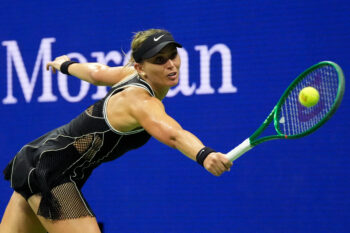 Tennis - U.S. Open - Flushing Meadows, New York, United States - September 3, 2026 Spain's Paula Badosa in action during her second round match against Coco Gauff of the U.S. IMAGN IMAGES via Reuters/Robert Deutsch