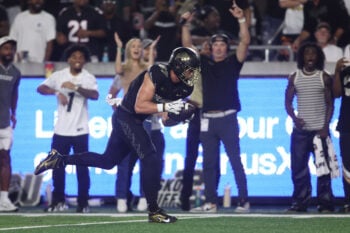 Sep 3, 2026; Atlanta, Georgia, USA;  Colorado Buffaloes tight end Charlie Williams (87) makes a catch against the Georgia Tech Yellow Jackets in the second half at Bobby Dodd Stadium at Hyundai Field.  Mandatory Credit: Brett Davis-Imagn Images