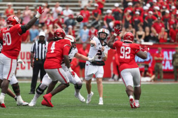Sep 5, 2026; Houston, Texas, USA; Oregon State Beavers quarterback Braden Atkinson (2) attempts a pass during the third quarter against the Houston Cougars at TDECU Stadium. Mandatory Credit: Troy Taormina-Imagn Images