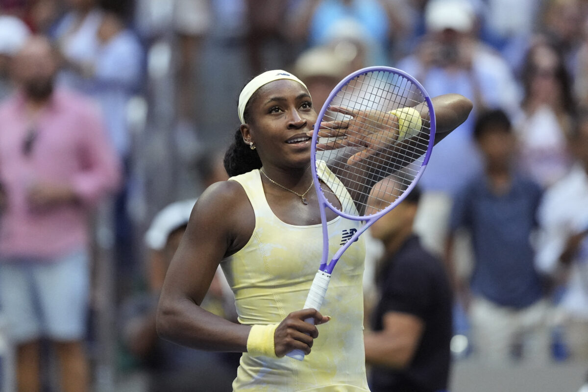 Tennis - U.S. Open - Flushing Meadows, New York, United States - September 5, 2026 Coco Gauff of the U.S. celebrates after winning her third round match against Spain's Cristina Bucsa REUTERS/Eduardo Munoz