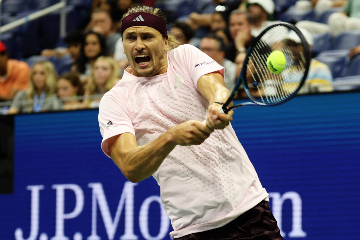 Tennis - U.S. Open - Flushing Meadows, New York, United States - September 6, 2026 Germany's Alexander Zverev in action during his third round match against Chile's Alejandro Tabilo IMAGN IMAGES via Reuters/Geoff Burke