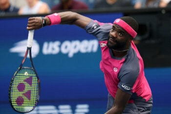 Tennis - U.S. Open - Flushing Meadows, New York, United States - September 6, 2026 Frances Tiafoe of the U.S. in action during his round of 16 match against Russia's Daniil Medvedev IMAGN IMAGES via Reuters/Geoff Burke     TPX IMAGES OF THE DAY