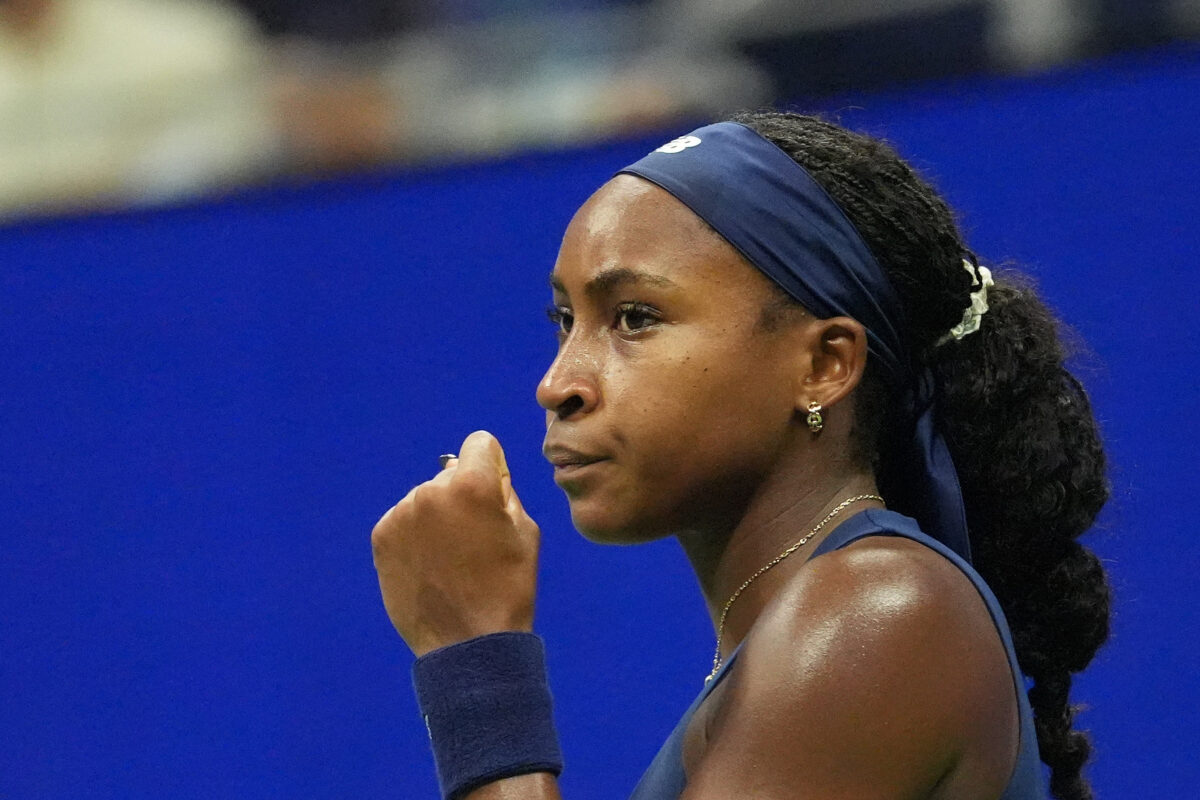 Tennis - U.S. Open - Flushing Meadows, New York, United States - September 7, 2026 Coco Gauff of the U.S. reacts during her round of 16 match against Iva Jovic of the U.S. IMAGN IMAGES via Reuters/Robert Deutsch