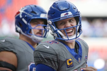 Bills quarterback Josh Allen and the rest of the team wore their new Nickel City uniforms in their game against the Chargers Sunday, September 27, 2026 at Highmark Stadium in Orchard Park, NY.