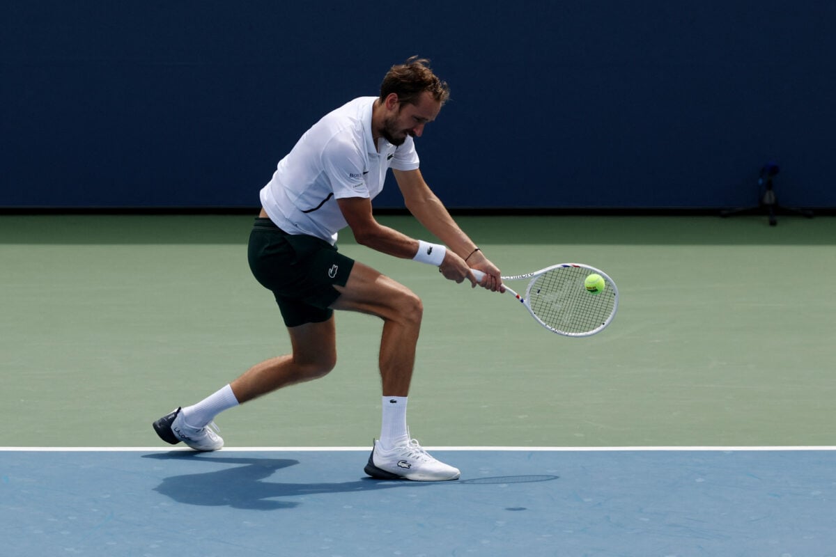 Tennis - U.S. Open - Flushing Meadows, New York, United States - September 4, 2026 Russia's Daniil Medvedev in action during his third round match against France's Arthur Rinderknech IMAGN IMAGES via Reuters/Geoff Burke