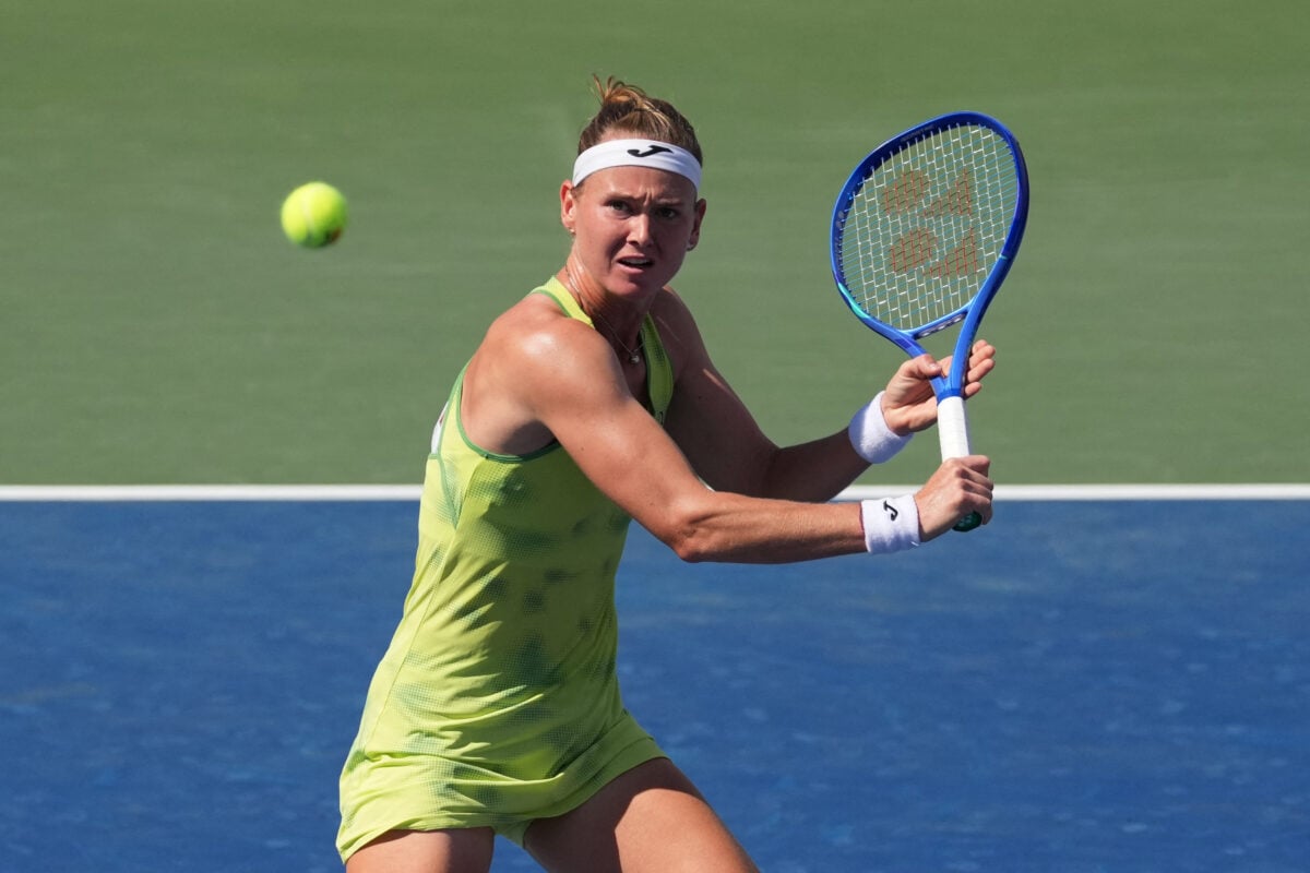 Tennis - U.S. Open - Flushing Meadows, New York, United States - September 5, 2026 Czech Republic's Marie Bouzkova in action during her third round match against Poland's Iga Swiatek IMAGN IMAGES via Reuters/Jerry Lai