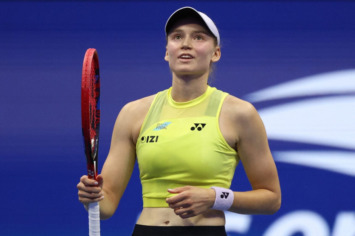 Tennis - U.S. Open - Flushing Meadows, New York, United States - September 12, 2026 Kazakhstan's Elena Rybakina celebrates winning her final match against Belarus' Aryna Sabalenka IMAGN IMAGES via Reuters/Geoff Burke