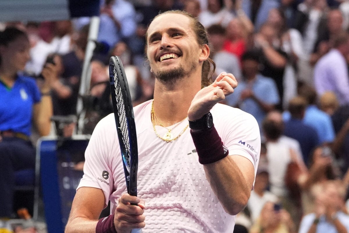 Tennis - U.S. Open - Flushing Meadows, New York, United States - September 13, 2026 Germany's Alexander Zverev celebrates after winning the men's singles final against Ben Shelton of the U.S. IMAGN IMAGES via Reuters/Robert Deutsch
