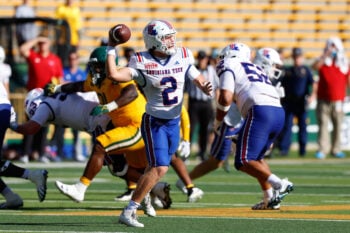Sep 19, 2026; Waco, Texas, USA;  Louisiana Tech Bulldogs quarterback Trey Kukuk (2) looks to pass against the Baylor Bears during the second half at McLane Stadium.  Mandatory Credit: Chris Jones-Imagn Images