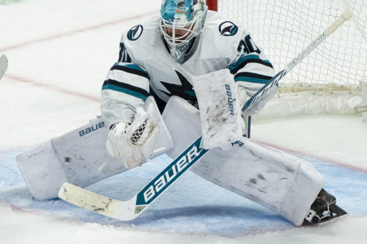 Oct 22, 2026; Ottawa, Ontario, CAN;  San Jose Sharks goalie Yaroslav Askarov (30) makes a save in the third period against the Ottawa Senators at the Canadian Tire Centre.  Mandatory Credit: Marc DesRosiers-Imagn