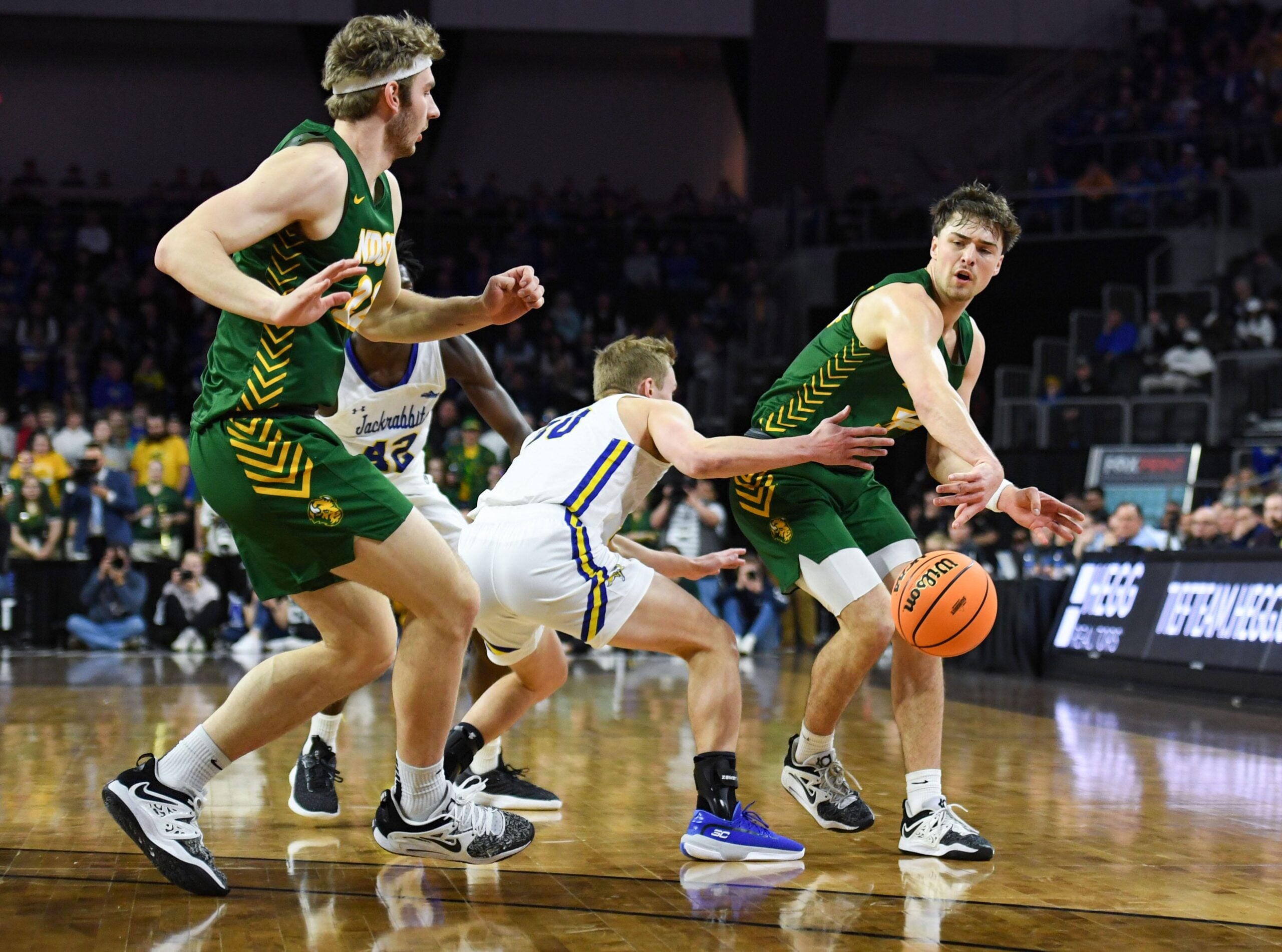 South Dakota State plays North Dakota State in the Summit League men   s semifinals on Monday, March 6, 2023, at the Denny Sanford Premier Center in Sioux Falls.

Summit Men Semis 009