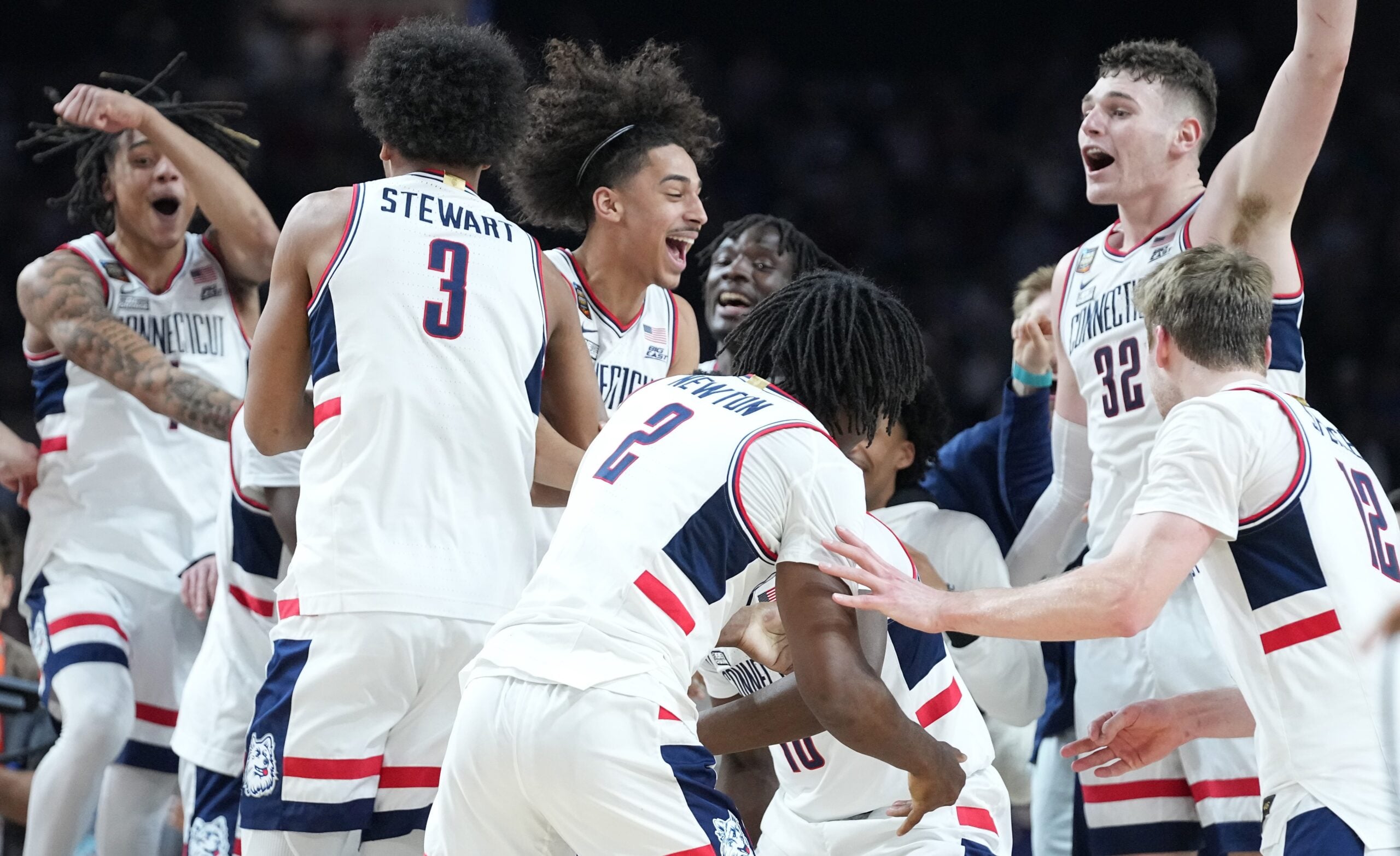 April 8, 2024: UConn men's basketball cruise to its second straight national championship.