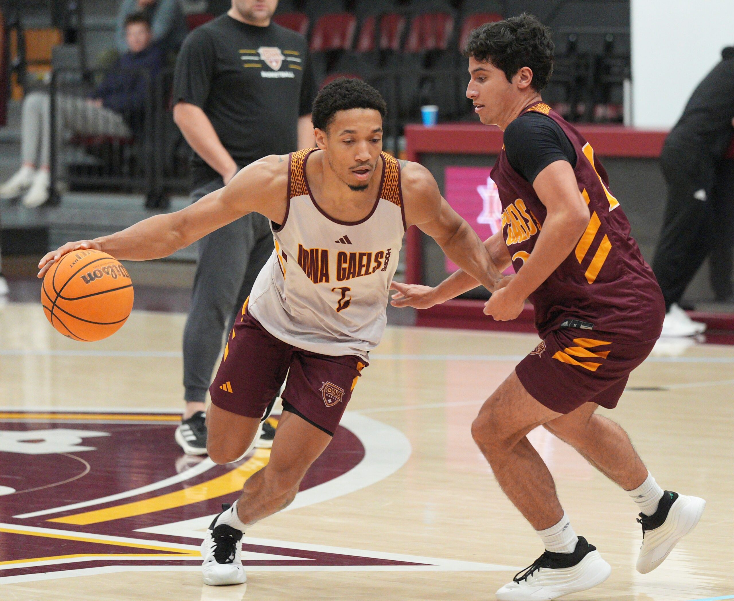 Iona University men's basketball'sl Denver Anglin during practice at Hynes Athletic Center in New Rochelle Nov. 3, 2025.