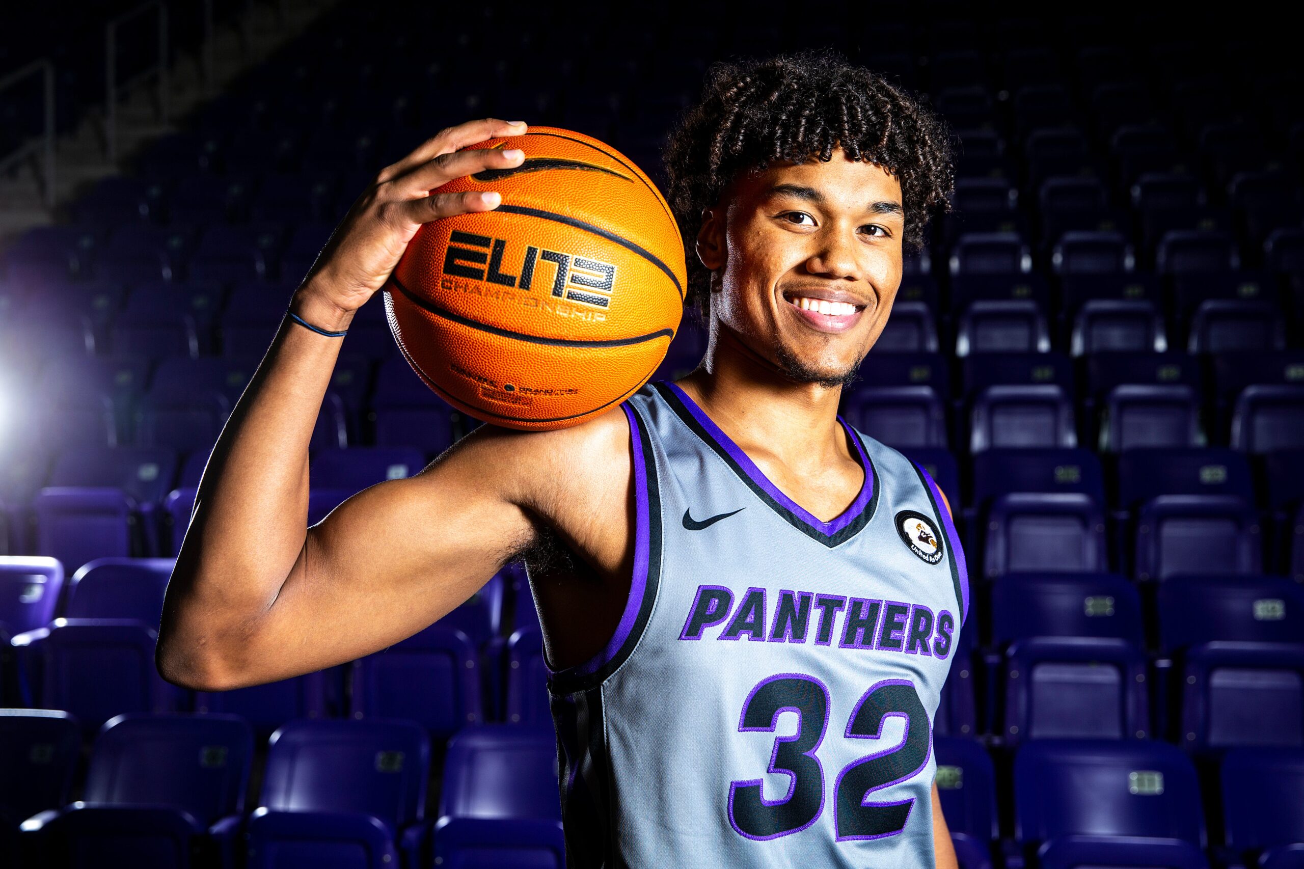 Northern Iowa's Tytan Anderson (32) poses for a photo during Panthers men's basketball media day, Monday, Oct. 17, 2022, at the McLeod Center in Cedar Falls, Iowa.

221017 Uni Media Mbb 040 Jpg