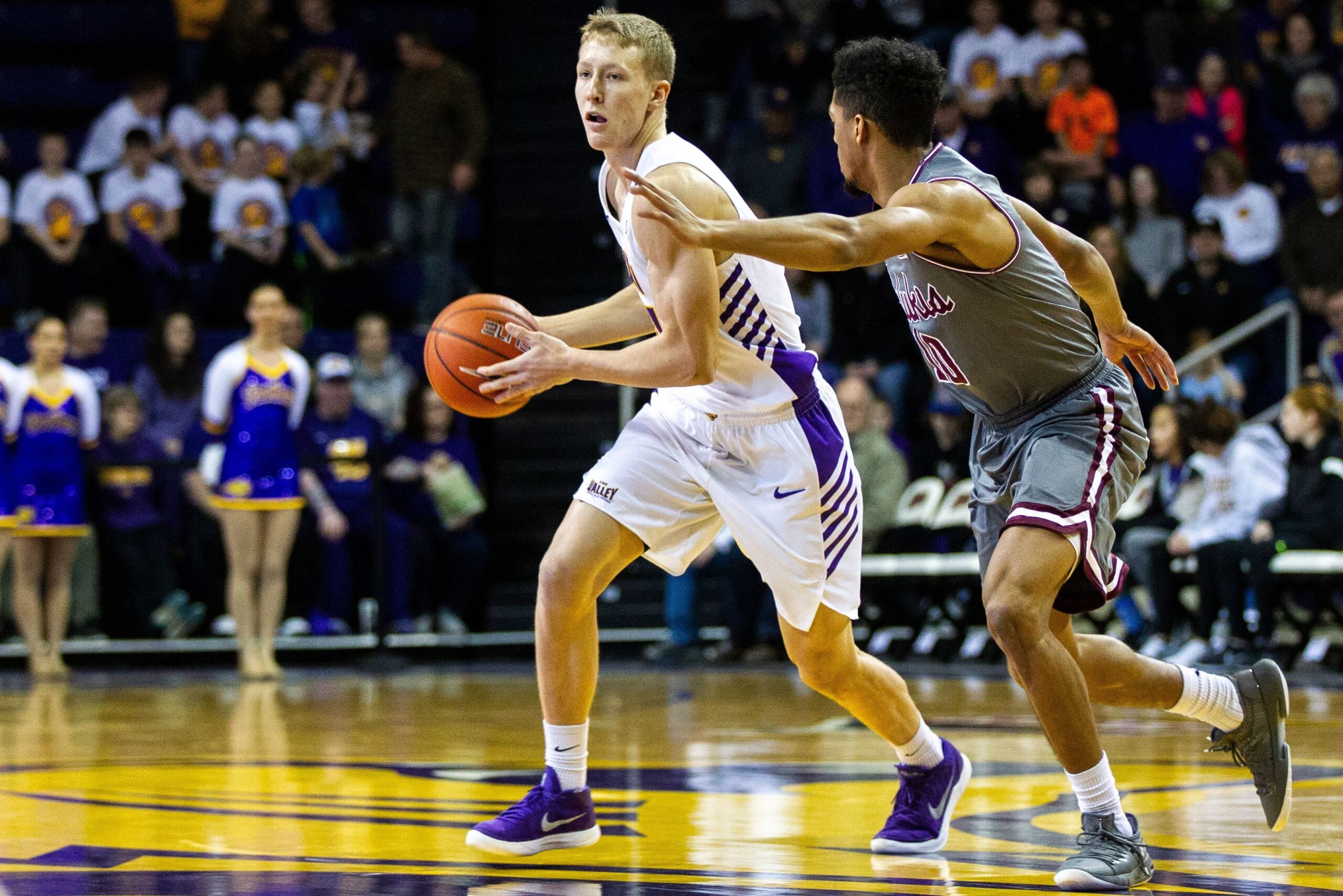 Northern Iowa guard A.J. Green gets defended by Southern Illinois guard Aaron Cook during a NCAA Missouri Valley Conference men's basketball game on Saturday, Jan. 5, 2019, at the McLeod Center in Cedar Falls, Iowa.

190105 Uni S Illinois 009 Jpg
