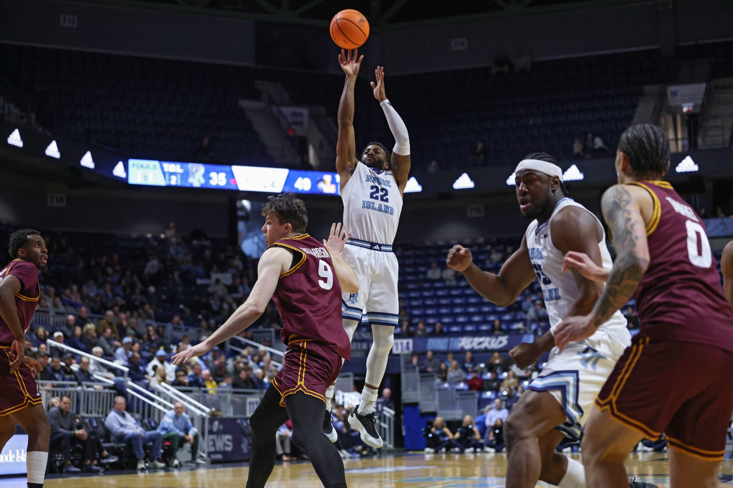 RJ Johnson (22), URI men's basketball vs. Loyola-Chicago, Dec. 31, 2025