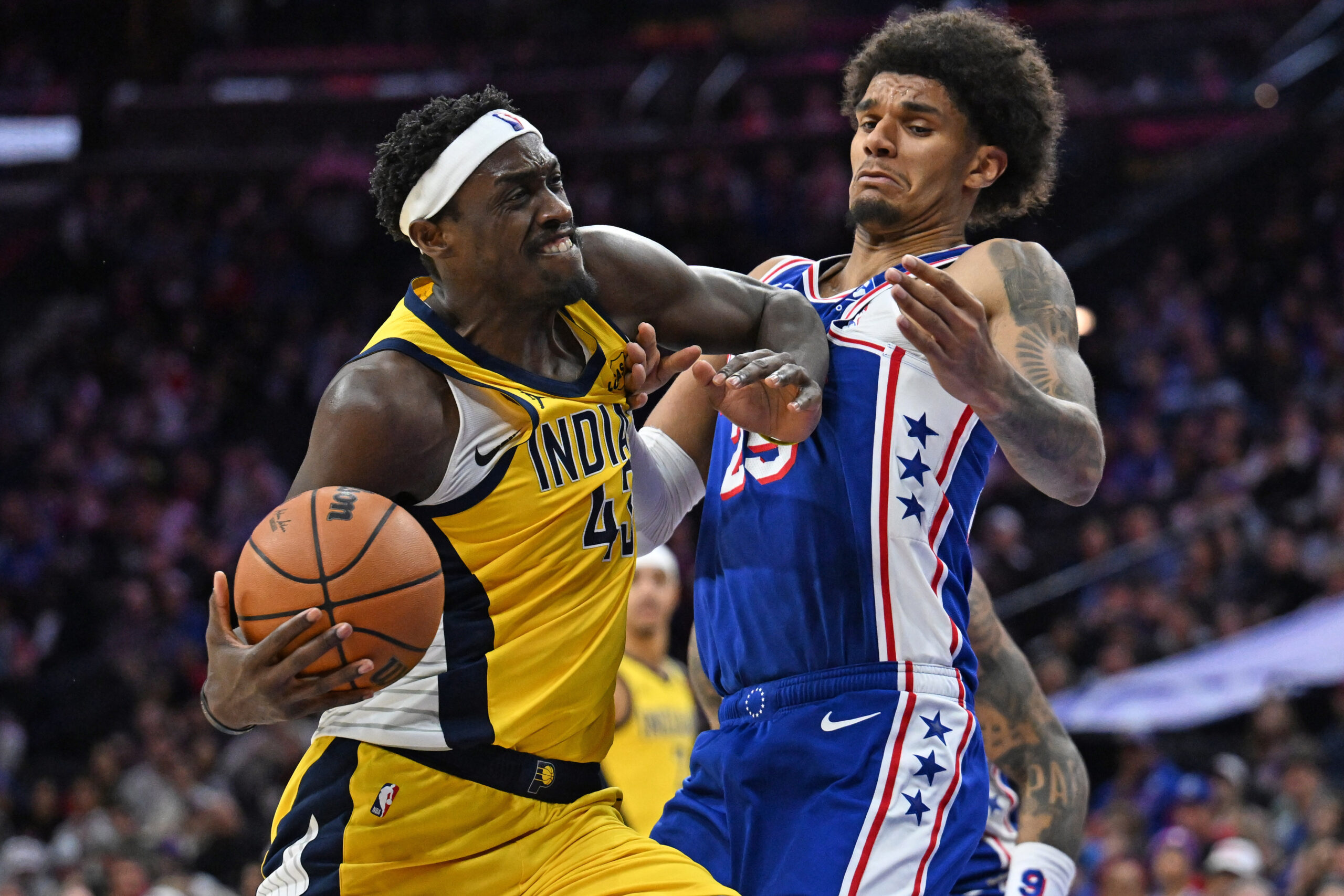 Jan 19, 2026; Philadelphia, Pennsylvania, USA; during the second quarter at Xfinity Mobile Arena. Mandatory Credit: Eric Hartline-Imagn Images