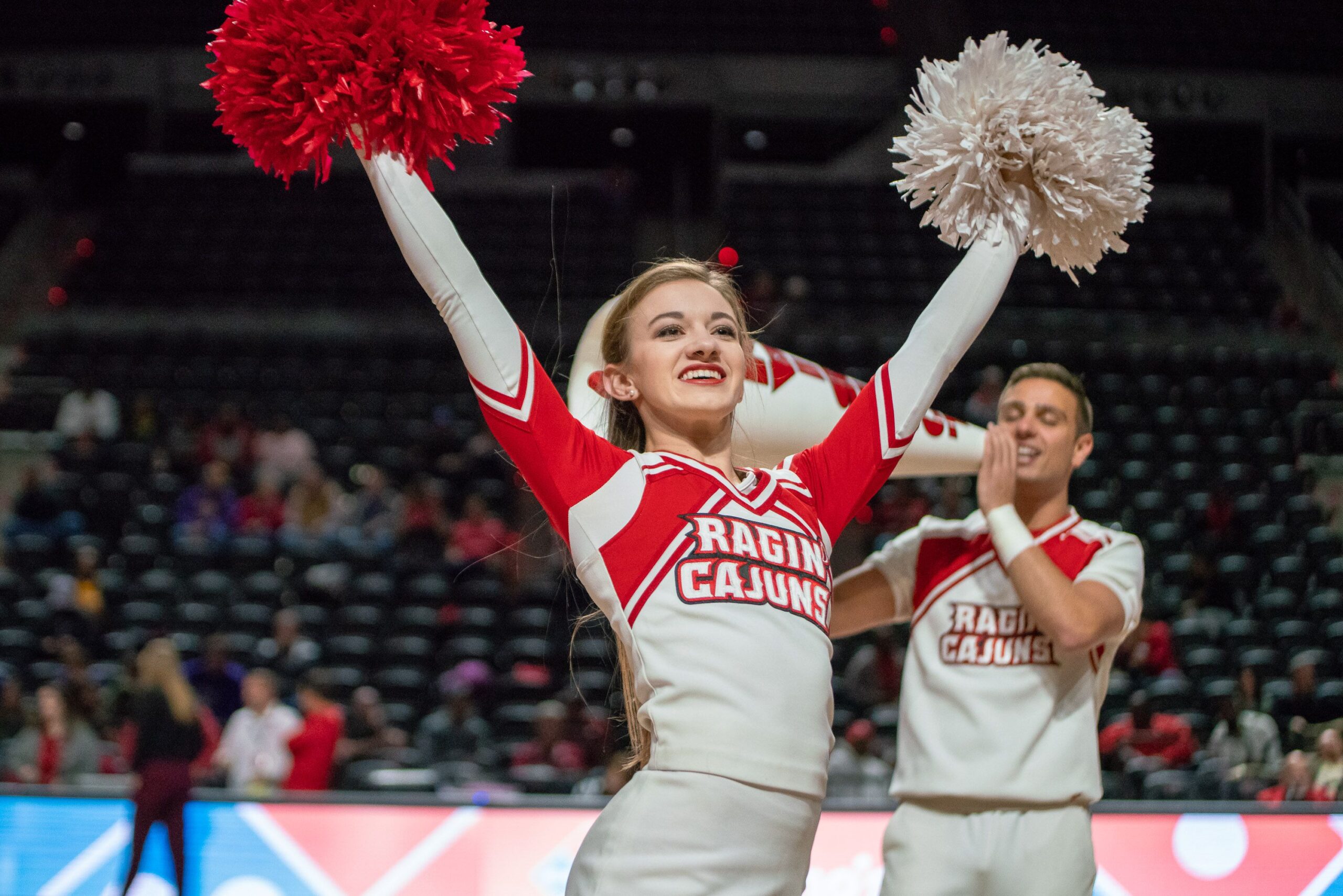 UL's cheerleaders perform during half-time as the Ragin' Cajuns play against LSU Tigers at the Cajundome on Dec. 20, 2018.
Dsc04609