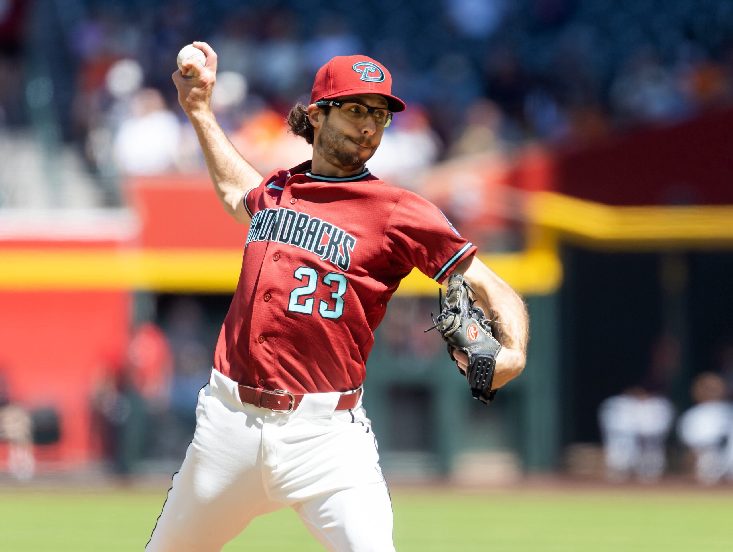 Apr 1, 2026; Phoenix, Arizona, USA; Arizona Diamondbacks pitcher Zac Gallen in the first inning against the Detroit Tigers at Chase Field. Mandatory Credit: Mark J. Rebilas-Imagn Images