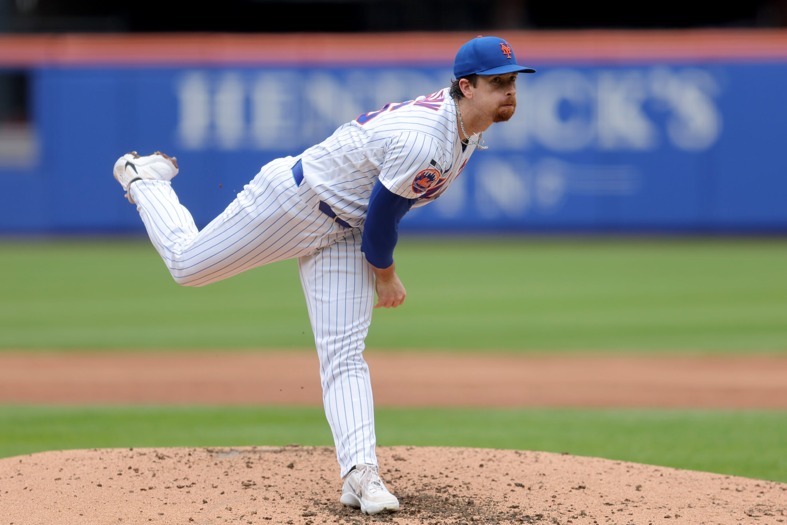 May 14, 2026; New York City, New York, USA; New York Mets starting pitcher Nolan McLean (26) follows through on a pitch against the Detroit Tigers during the third inning at Citi Field. Mandatory Credit: Brad Penner-Imagn Images