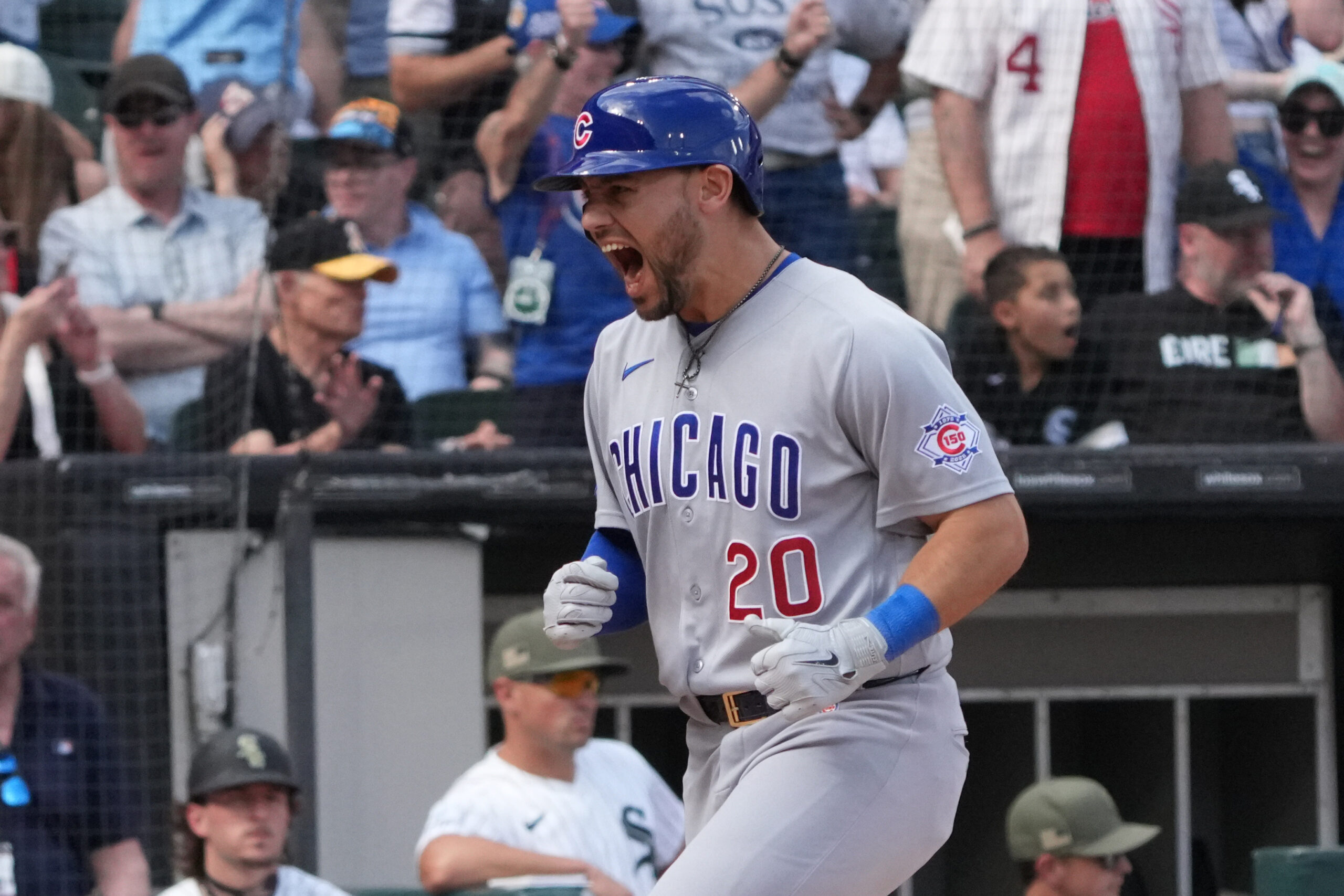 May 17, 2026; Chicago, Illinois, USA; Chicago Cubs right fielder Michael Conforto (20) runs the bases after hitting a three-run home run against the Chicago White Sox during the ninth inning at Rate Field. Mandatory Credit: David Banks-Imagn Images