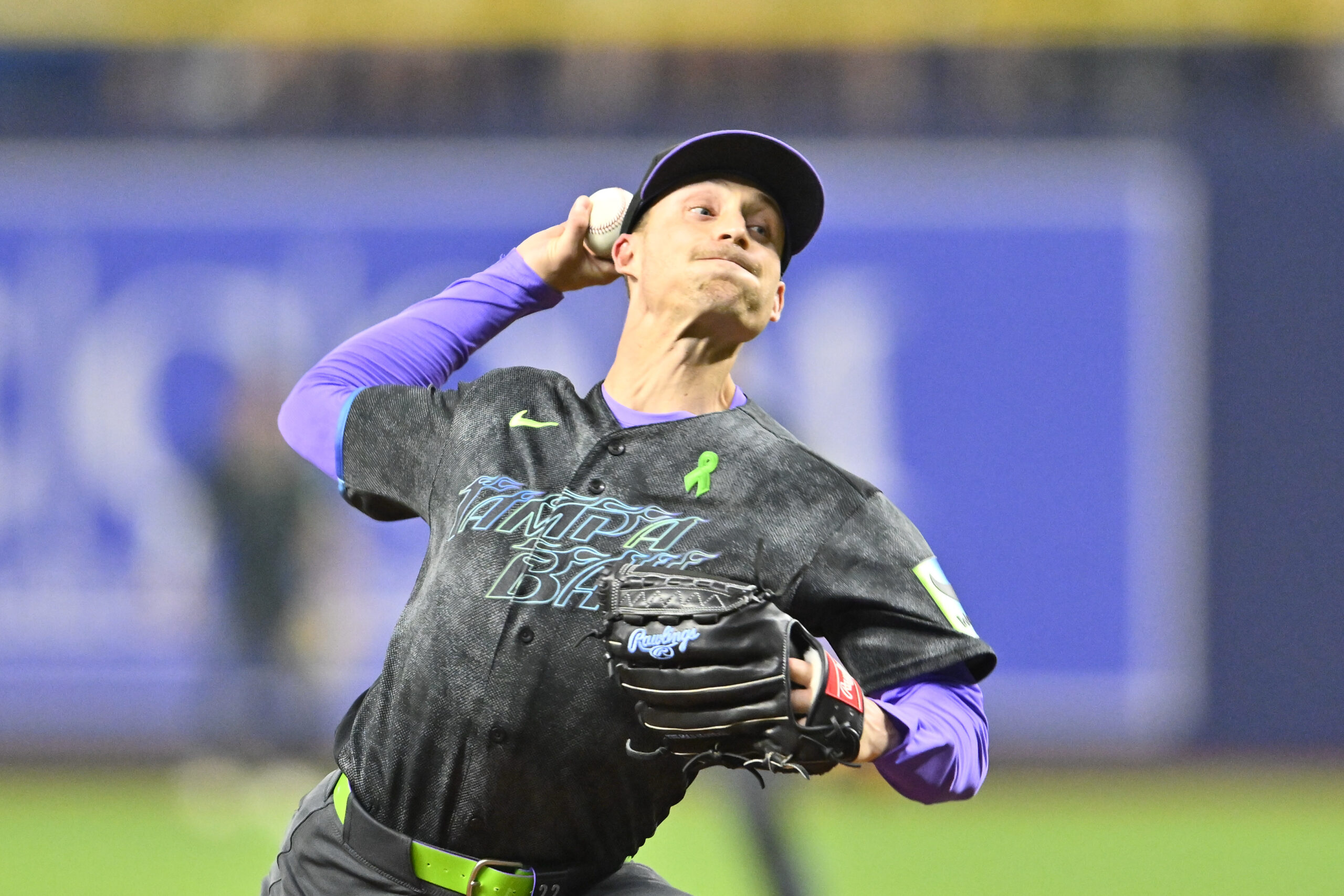 May 2, 2026; St. Petersburg, Florida, USA; Tampa Bay Rays pitcher Griffin Jax (22) throws a pitch during the first inning against San Francisco Giants at Tropicana Field. Mandatory Credit: Pablo Robles-Imagn Images