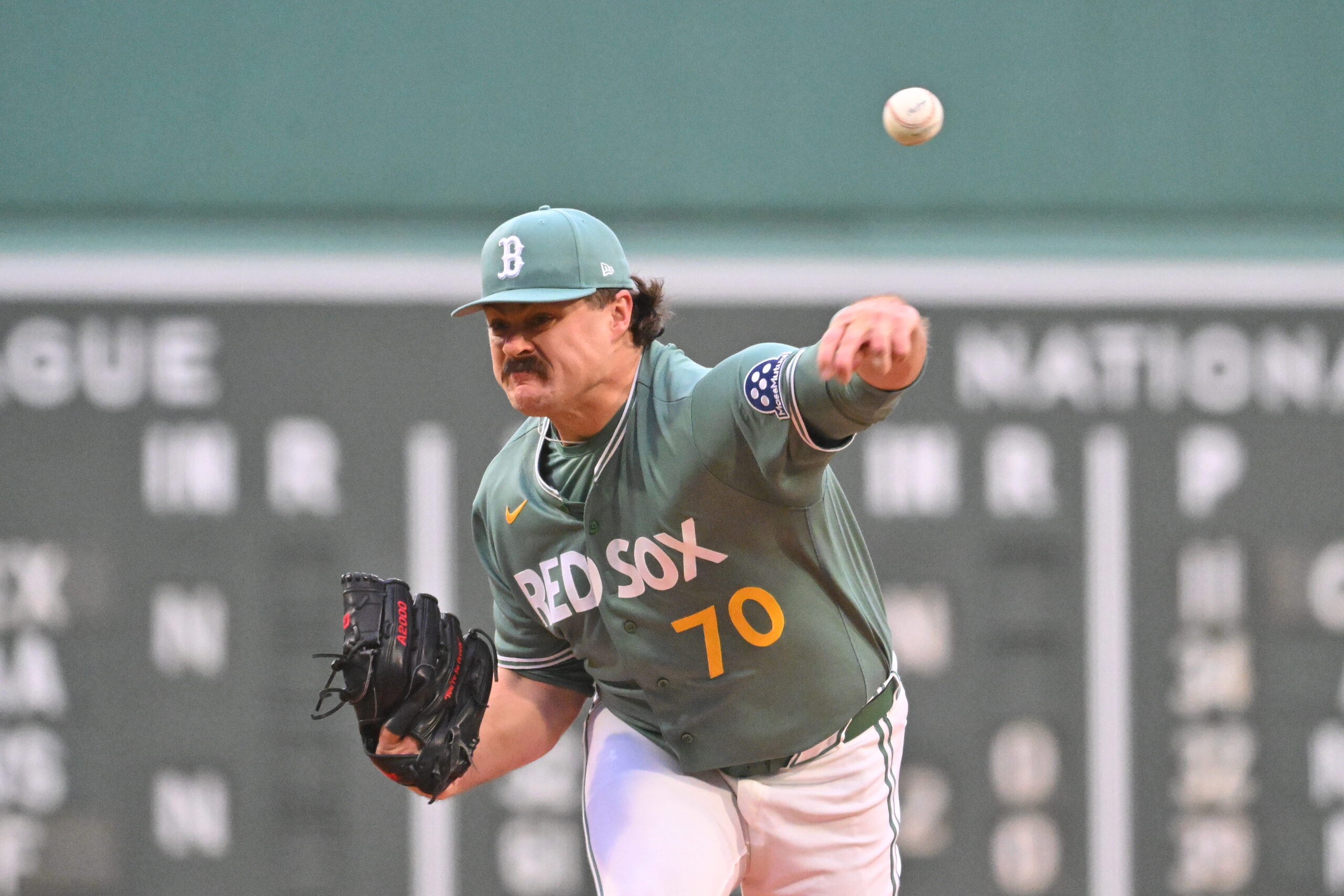 May 22, 2026; Boston, Massachusetts, USA; Boston Red Sox starting pitcher Payton Tolle (70) pitches against the Minnesota Twins during the first inning at Fenway Park. Mandatory Credit: Eric Canha-Imagn Images