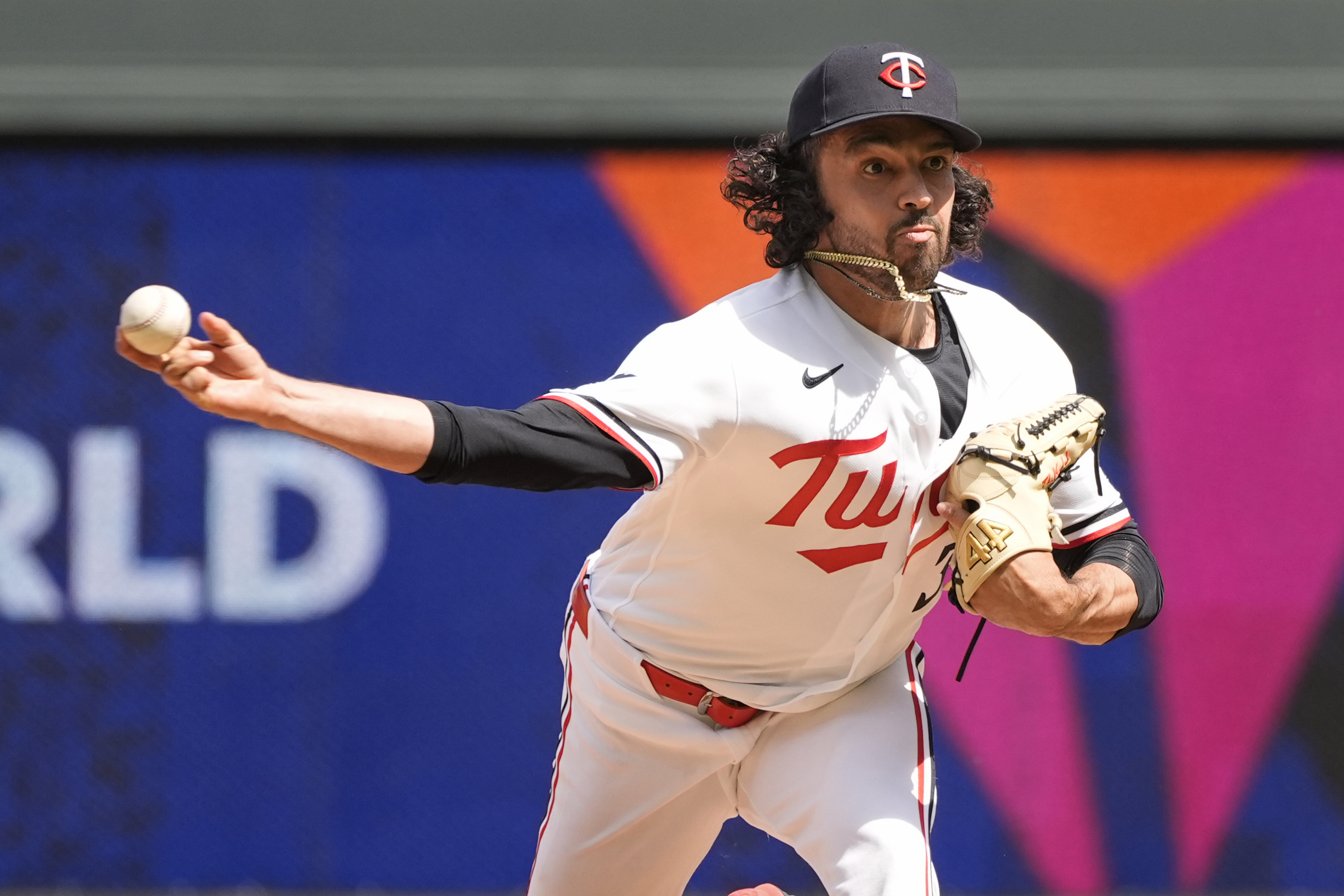 Jun 3, 2026; Minneapolis, Minnesota, USA; Minnesota Twins relief pitcher Justin Lawrence throws to the Chicago White Sox in the ninth inning at Target Field. Mandatory Credit: Bruce Kluckhohn-Imagn Images