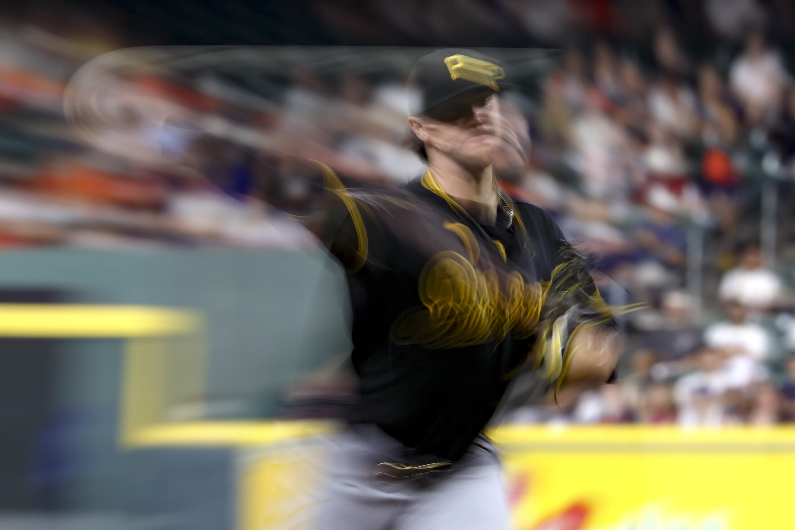 Jun 3, 2026; Houston, Texas, USA; Pittsburgh Pirates starting pitcher Paul Skenes (30) delivers a pitch during the second inning against the Houston Astros at Daikin Park. Mandatory Credit: Troy Taormina-Imagn Images