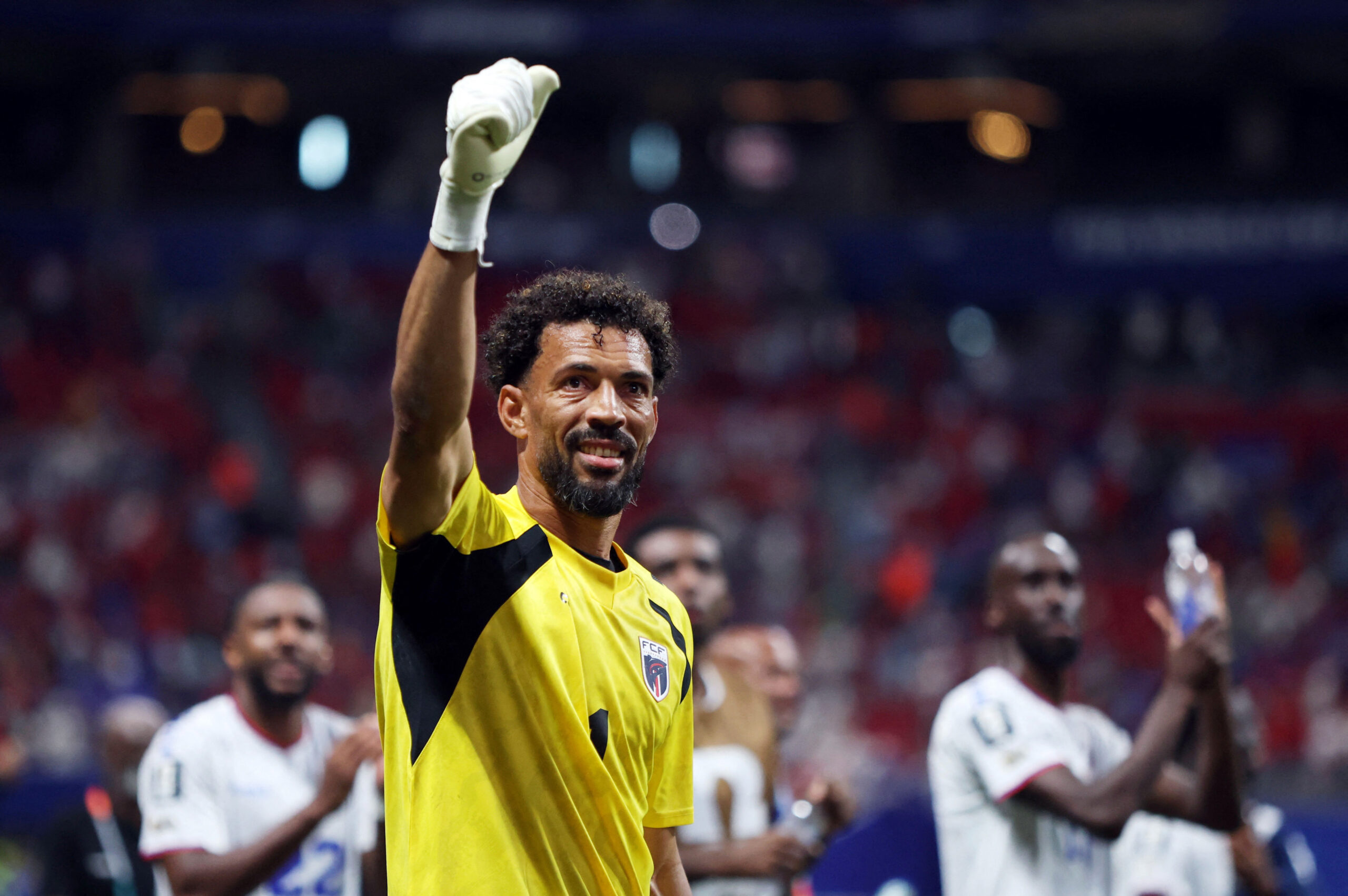June 15, 2026; Atlanta, Georgia, U.S.; Cape Verde's Vozinha celebrates after the match. Mandatory Credit: Brett Davis-Imagn Images