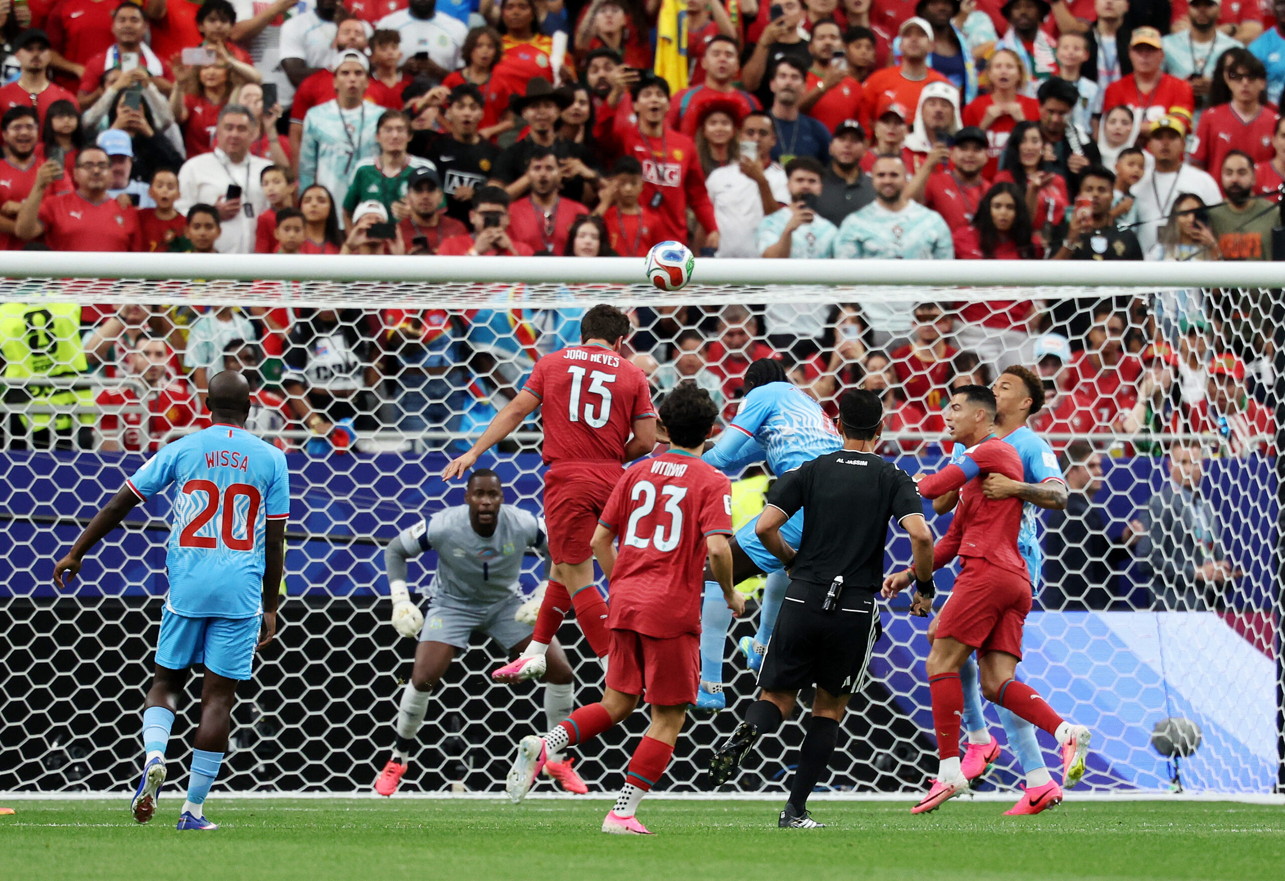 June 17, 2026; Houston, Texas, U.S.; Portugal's Joao Neves scores their first goal.  Mandatory Credit: Troy Taormina-Imagn Images