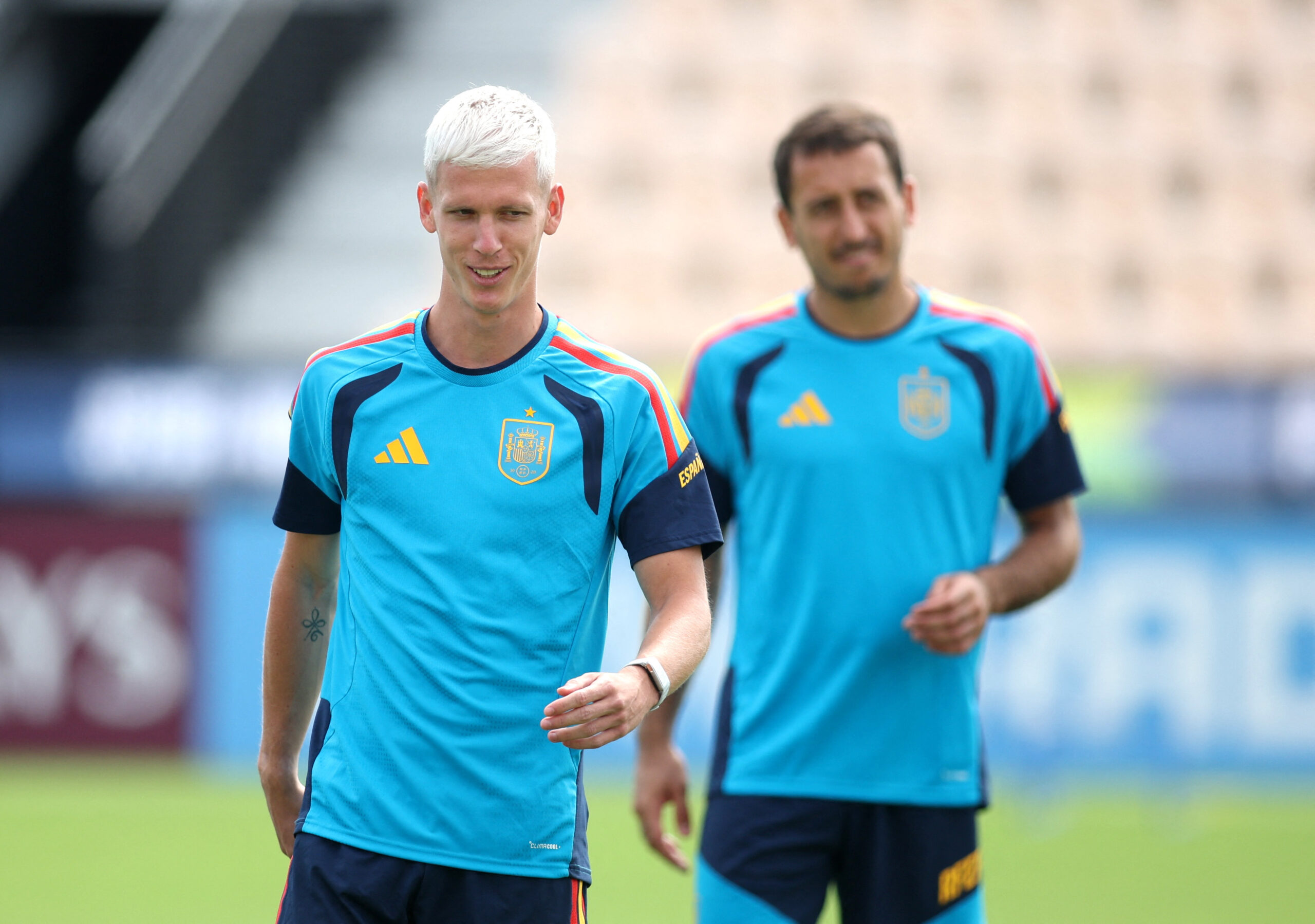 June 20, 2026; Kennesaw, Georgia, U.S.; Spain's Dani Olmo during training. Mandatory Credit: Brett Davis-Imagn Images