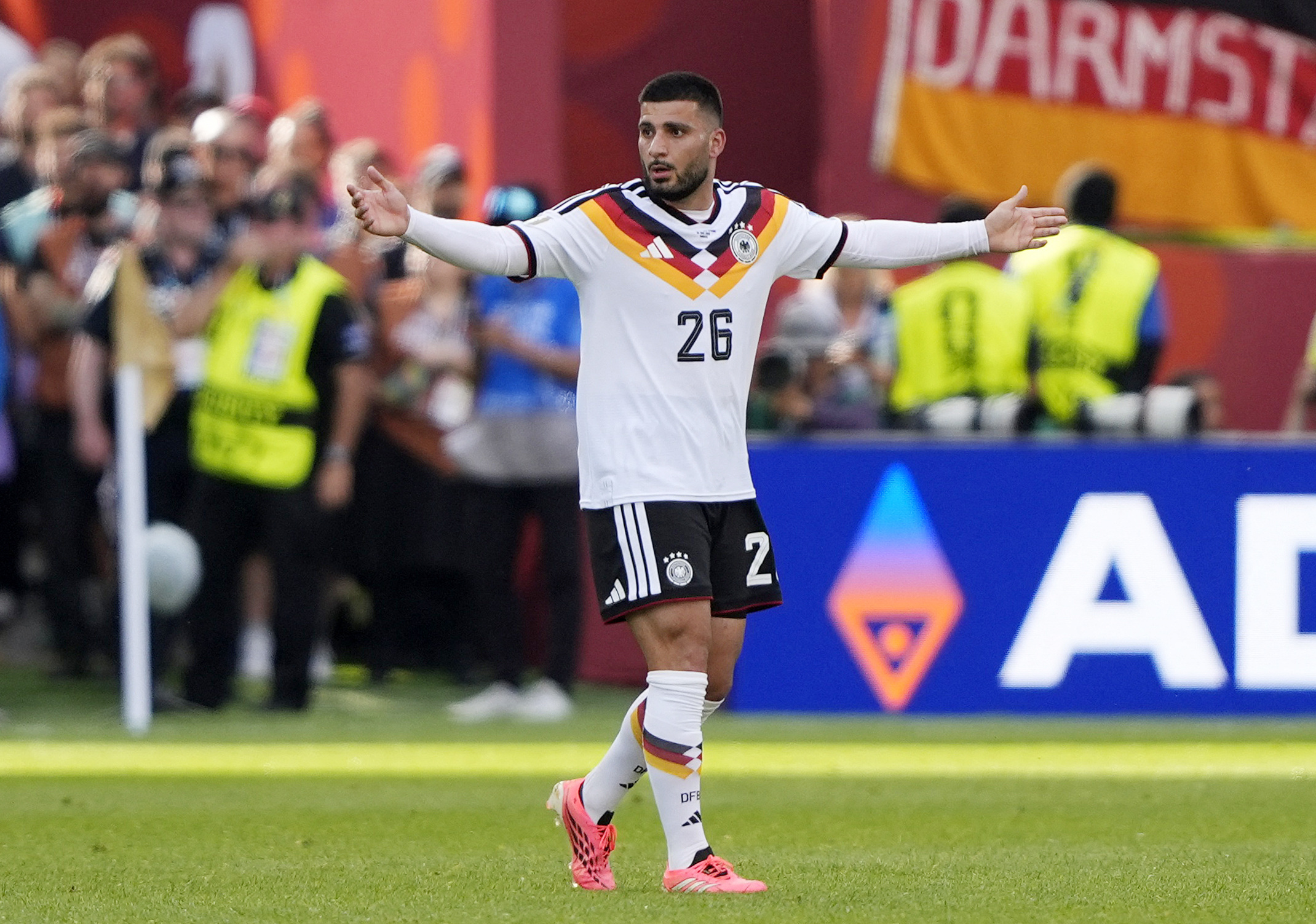 June 20, 2026; Toronto, Canada; Germany's Deniz Undav celebrates after the match. Mandatory Credit: John E Sokolowski-Imagn Images
