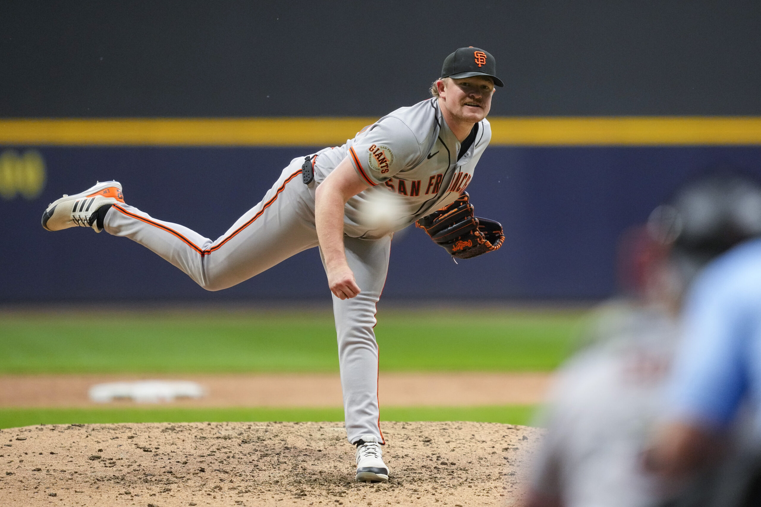 Jun 3, 2026; Milwaukee, Wisconsin, USA;  San Francisco Giants pitcher Logan Webb (62) throws a pitch during the seventh inning against the Milwaukee Brewers at American Family Field. Mandatory Credit: Jeff Hanisch-Imagn Images