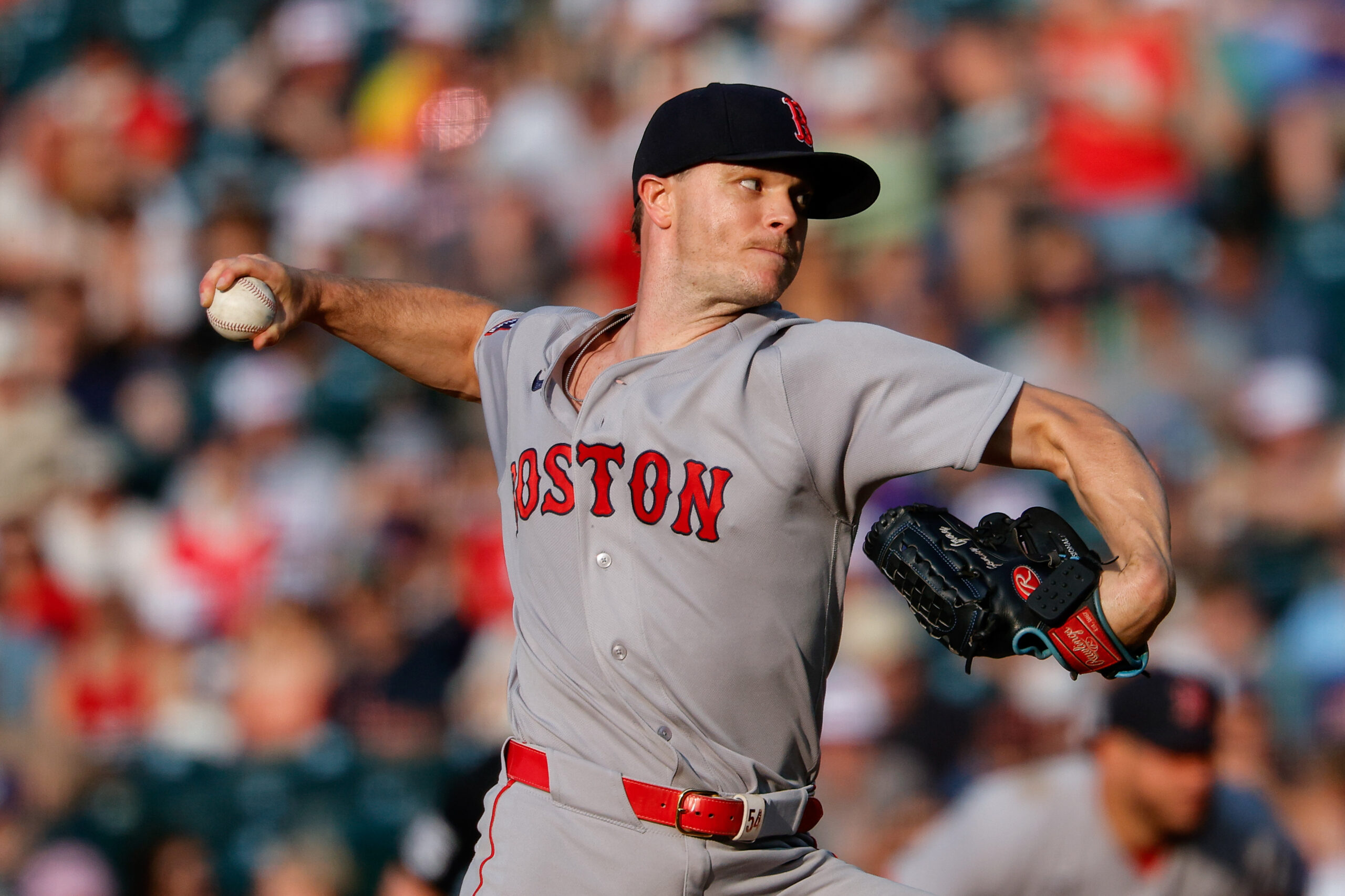 Jun 23, 2026; Denver, Colorado, USA; Boston Red Sox starting pitcher Sonny Gray (54) pitches in the first inning against the Colorado Rockies at Coors Field. Mandatory Credit: Isaiah J. Downing-Imagn Images