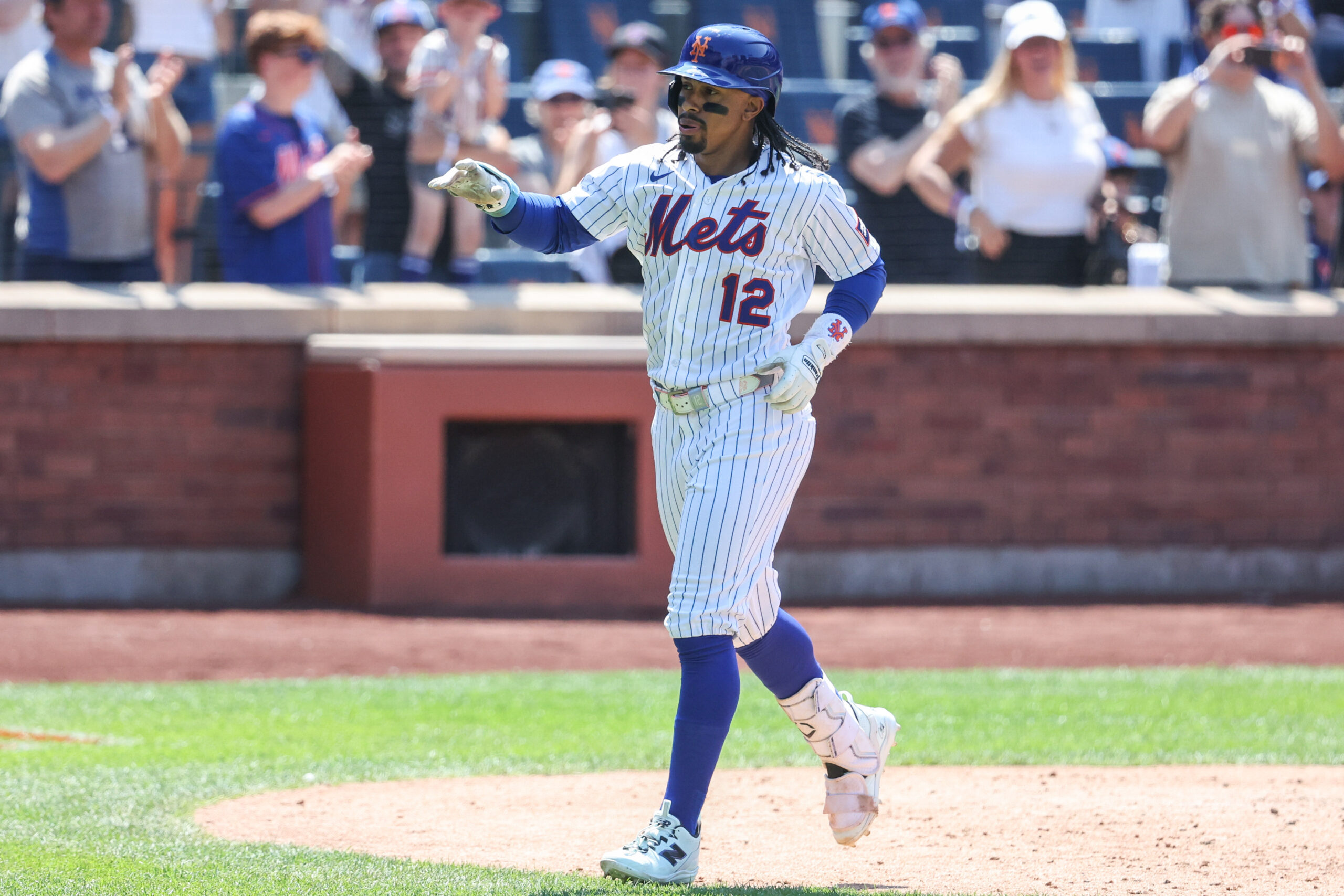 Jul 12, 2026; New York City, New York, USA;  New York Mets shortstop Francisco Lindor (12) at Citi Field. Mandatory Credit: Wendell Cruz-Imagn Images